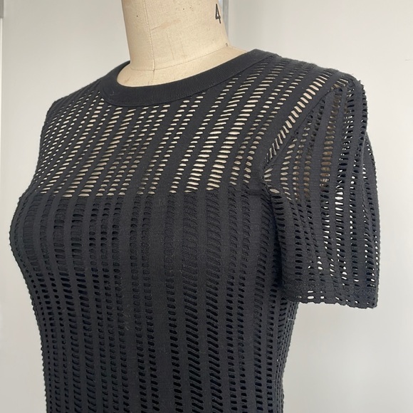 T Alexander Wang Laser Cut Black Mini Dress | Small - Picture 3 of 6